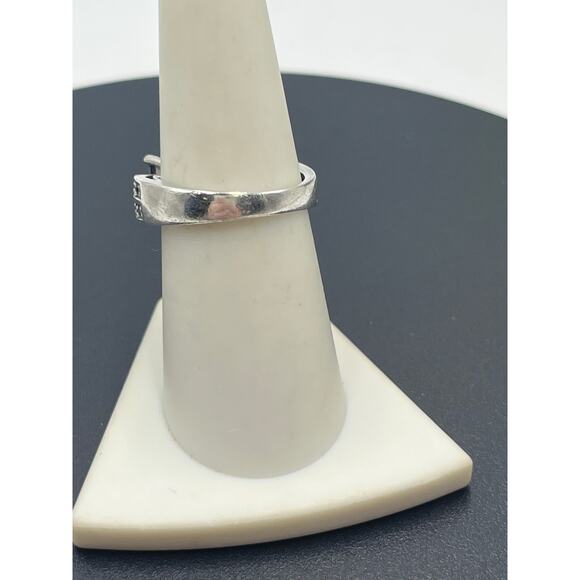 Sterling Silver 925 Square Prong 7mm Black Onyx Stone Marcasites Ring Size 7.5 - Picture 7 of 9